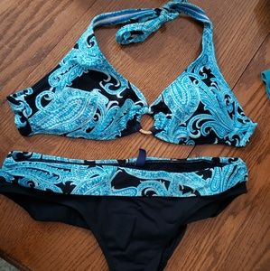 Chaps blue paisley bikini set